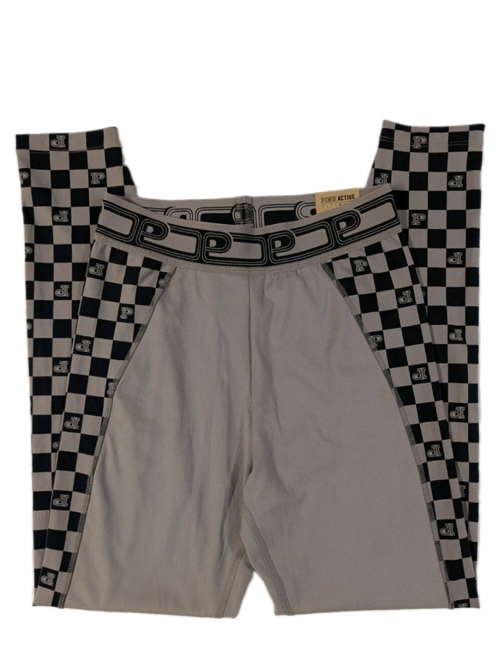 NWT PINK Victoria’s Secret Active High Waist Legging Medium Taupe Checkerboard